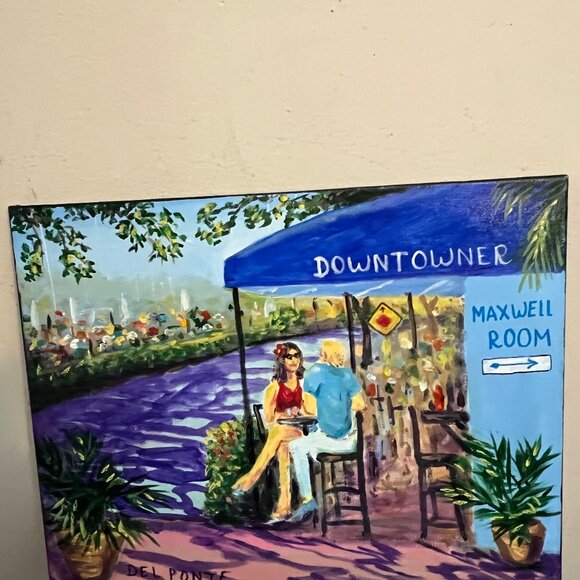 Acrylic Painting in Ft. Lauderdale of the Downtowner by Del Ponte 16" x 20" - Picture 4 of 9